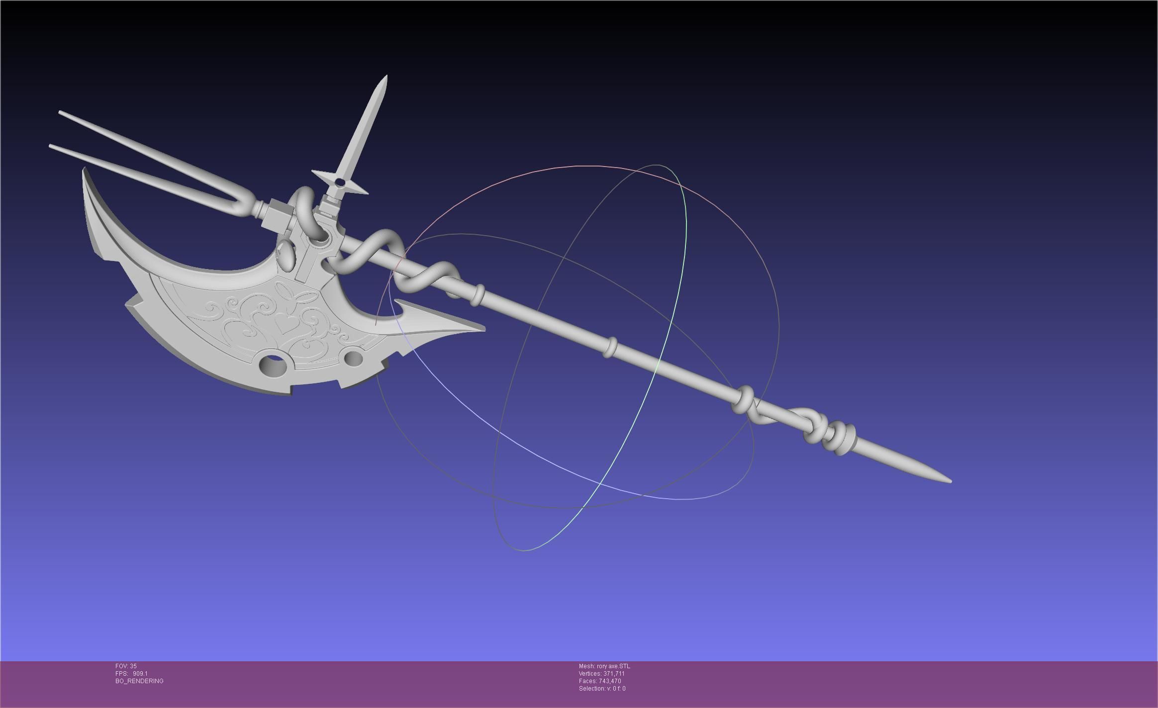 Gate Rory Mercury Axe Printable Assembly 3D print model_110