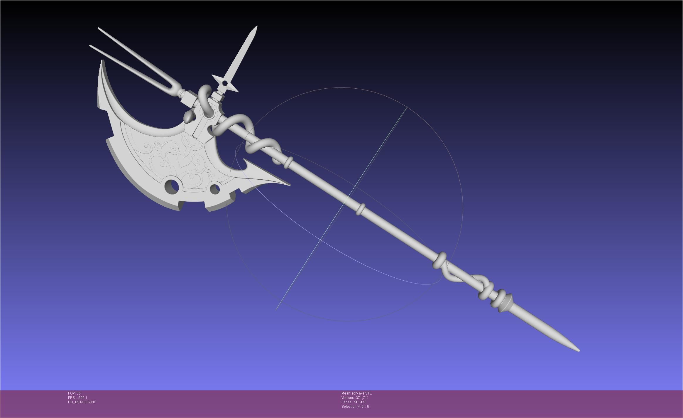 Gate Rory Mercury Axe Printable Assembly 3D print model_113
