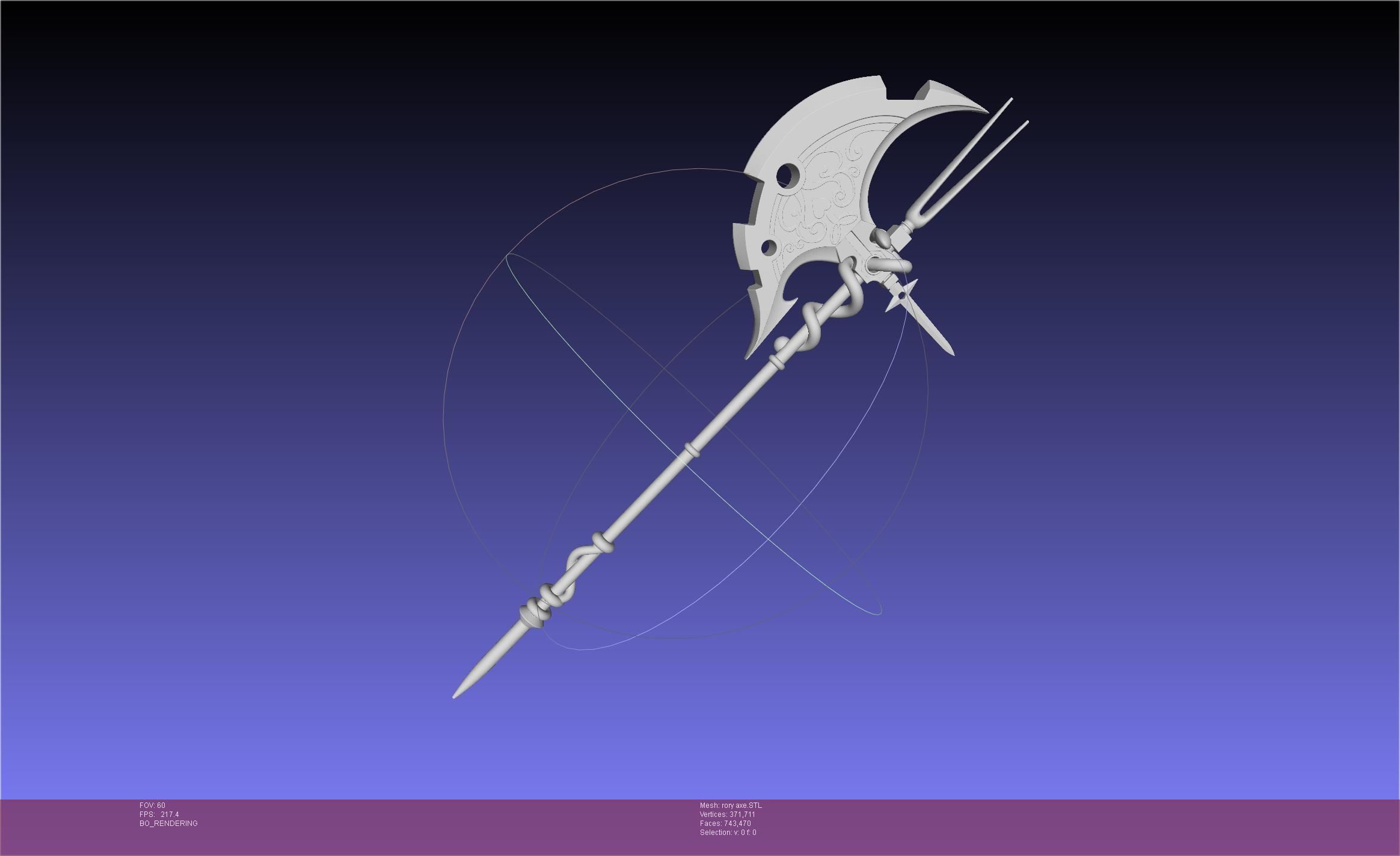 Gate Rory Mercury Axe Printable Assembly 3D print model_6