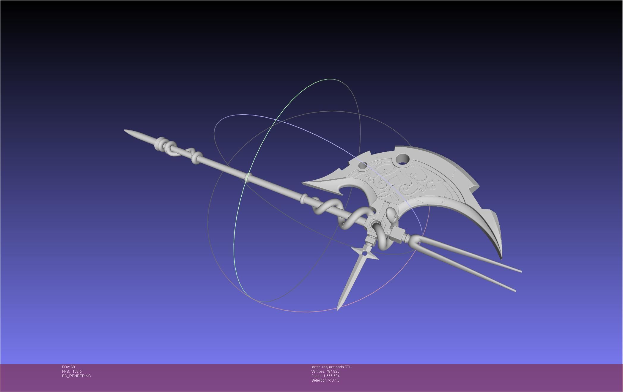 Gate Rory Mercury Axe Printable Assembly 3D print model_140