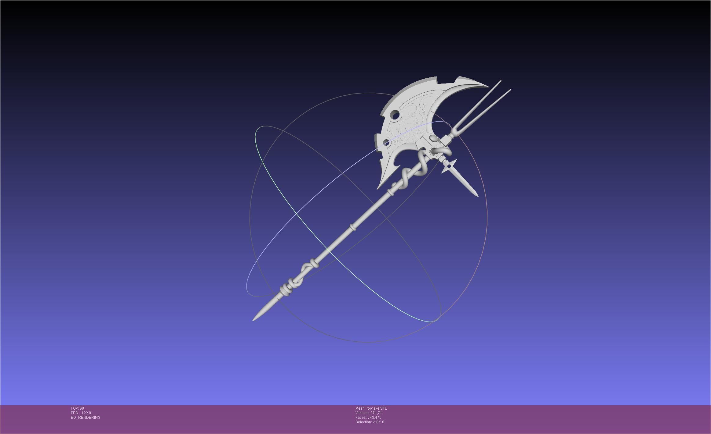 Gate Rory Mercury Axe Printable Assembly 3D print model_12