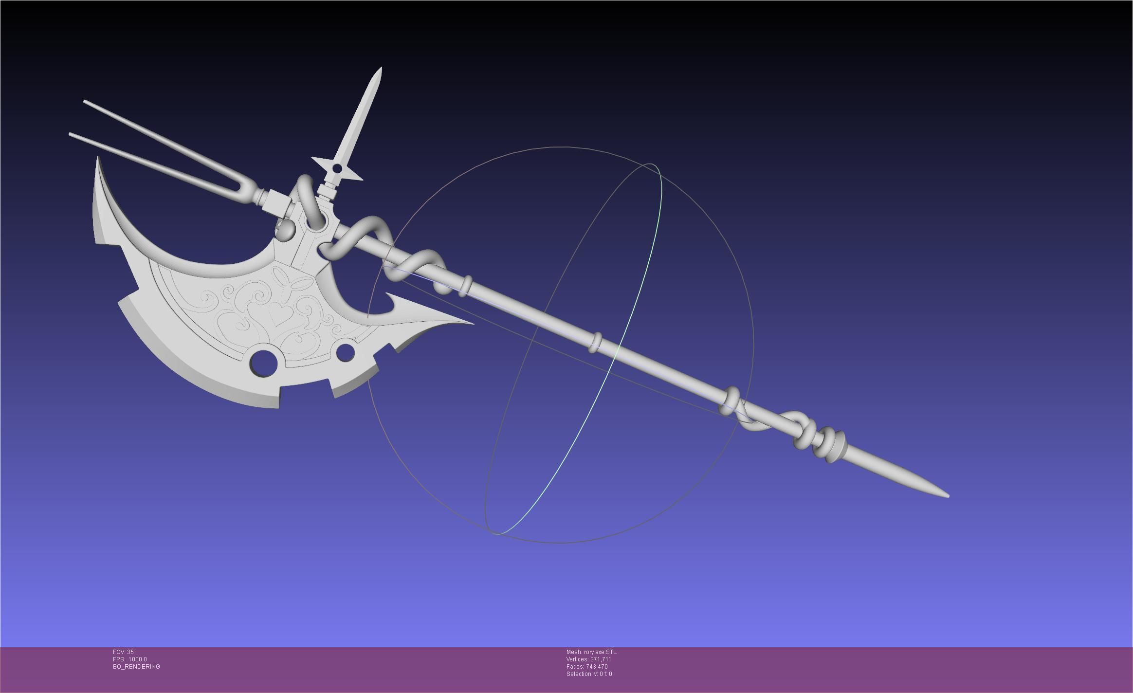 Gate Rory Mercury Axe Printable Assembly 3D print model_109
