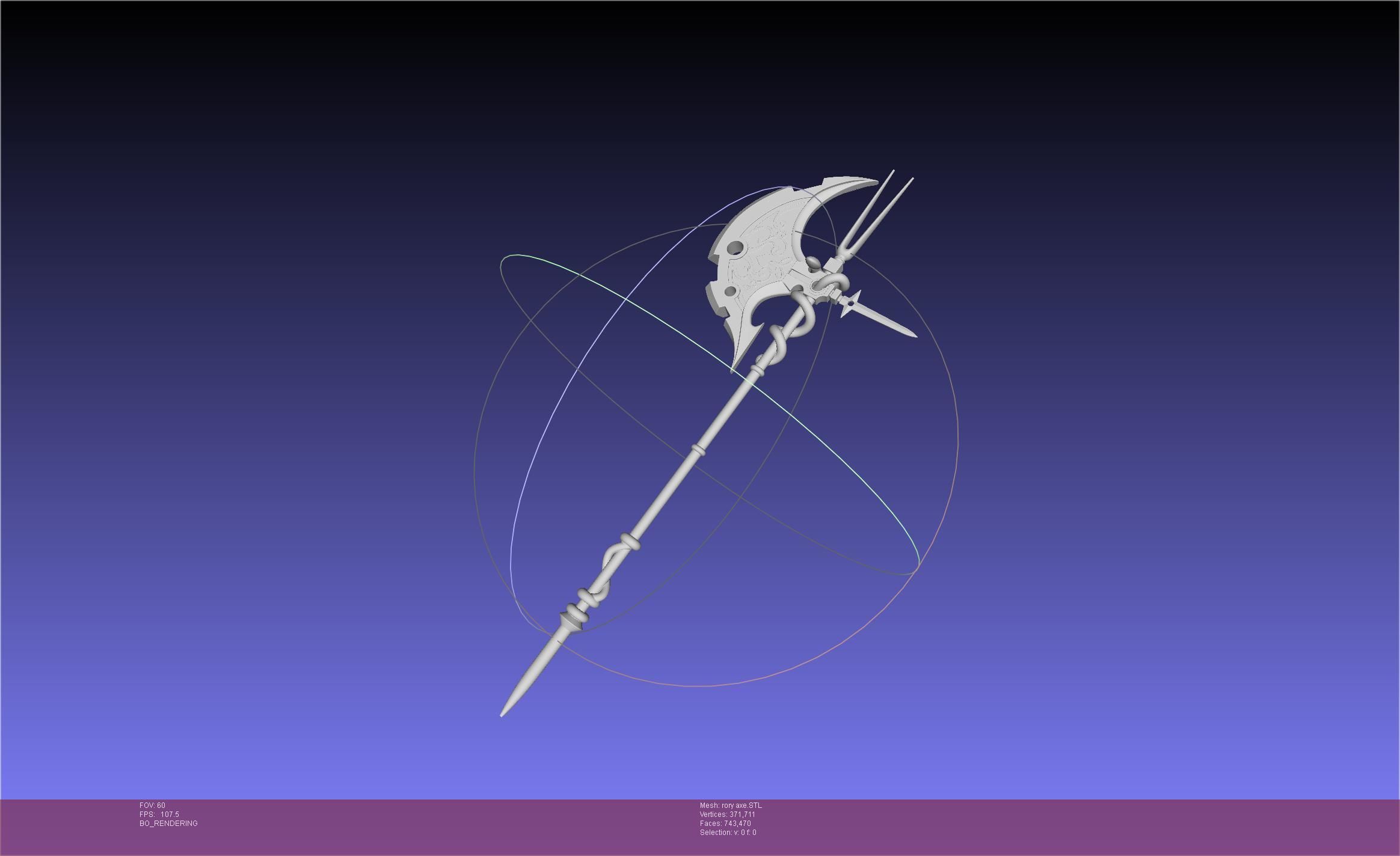 Gate Rory Mercury Axe Printable Assembly 3D print model_32