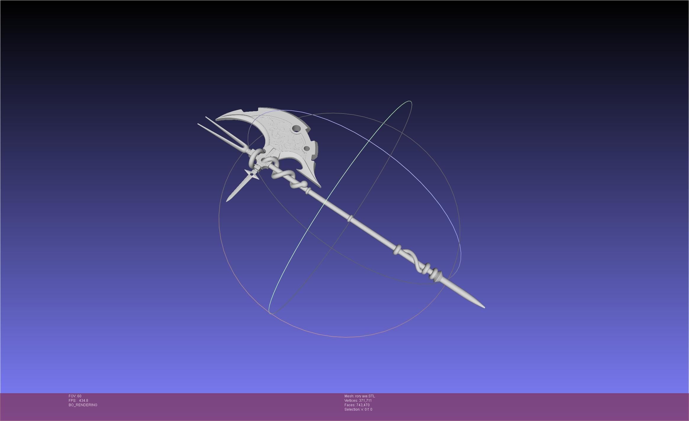 Gate Rory Mercury Axe Printable Assembly 3D print model_4