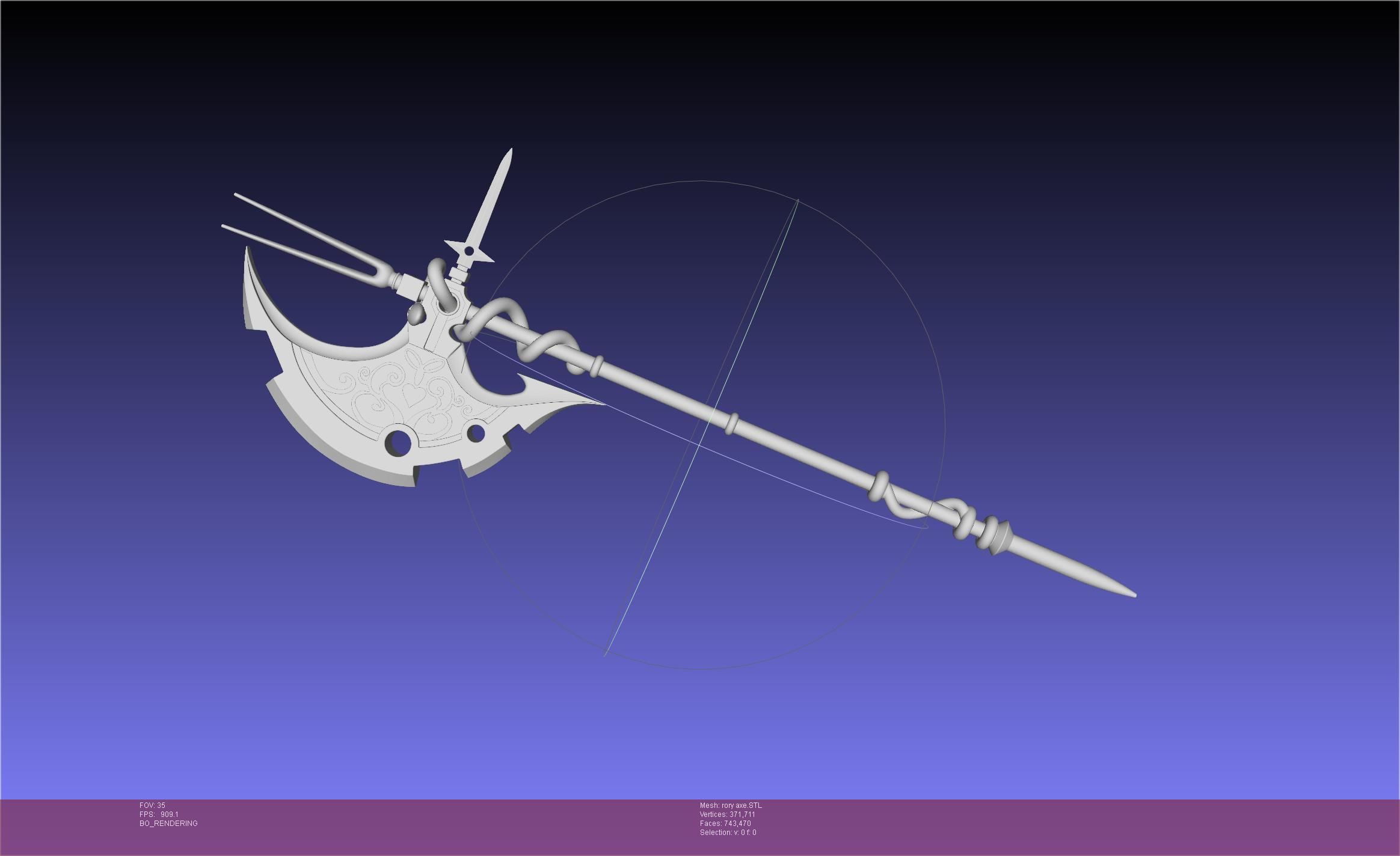 Gate Rory Mercury Axe Printable Assembly 3D print model_105