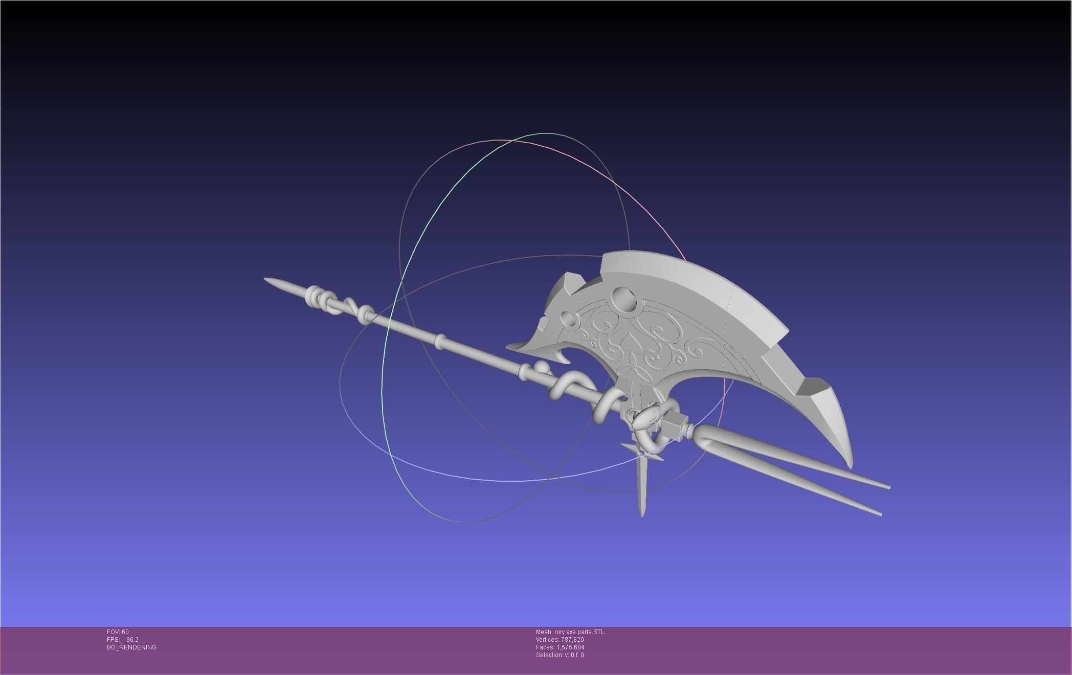 Gate Rory Mercury Axe Printable Assembly 3D print model_9
