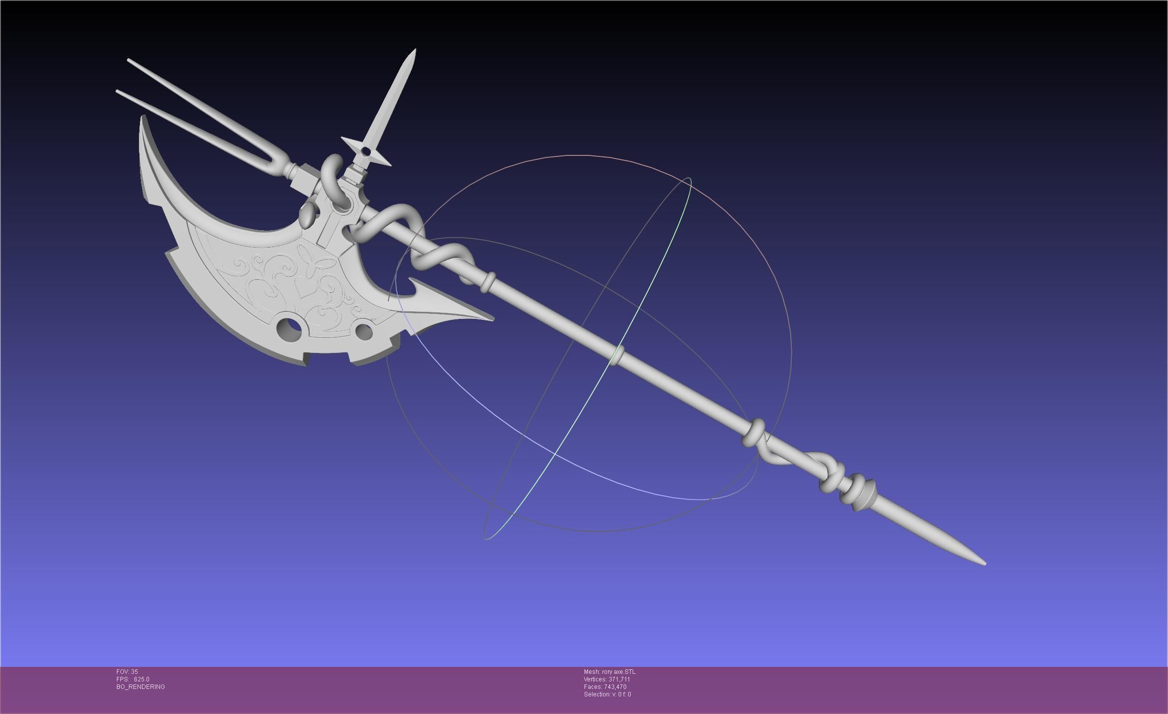 Gate Rory Mercury Axe Printable Assembly 3D print model_112