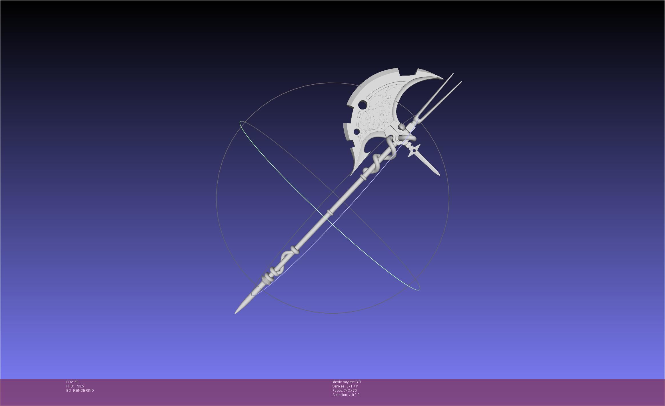 Gate Rory Mercury Axe Printable Assembly 3D print model_11
