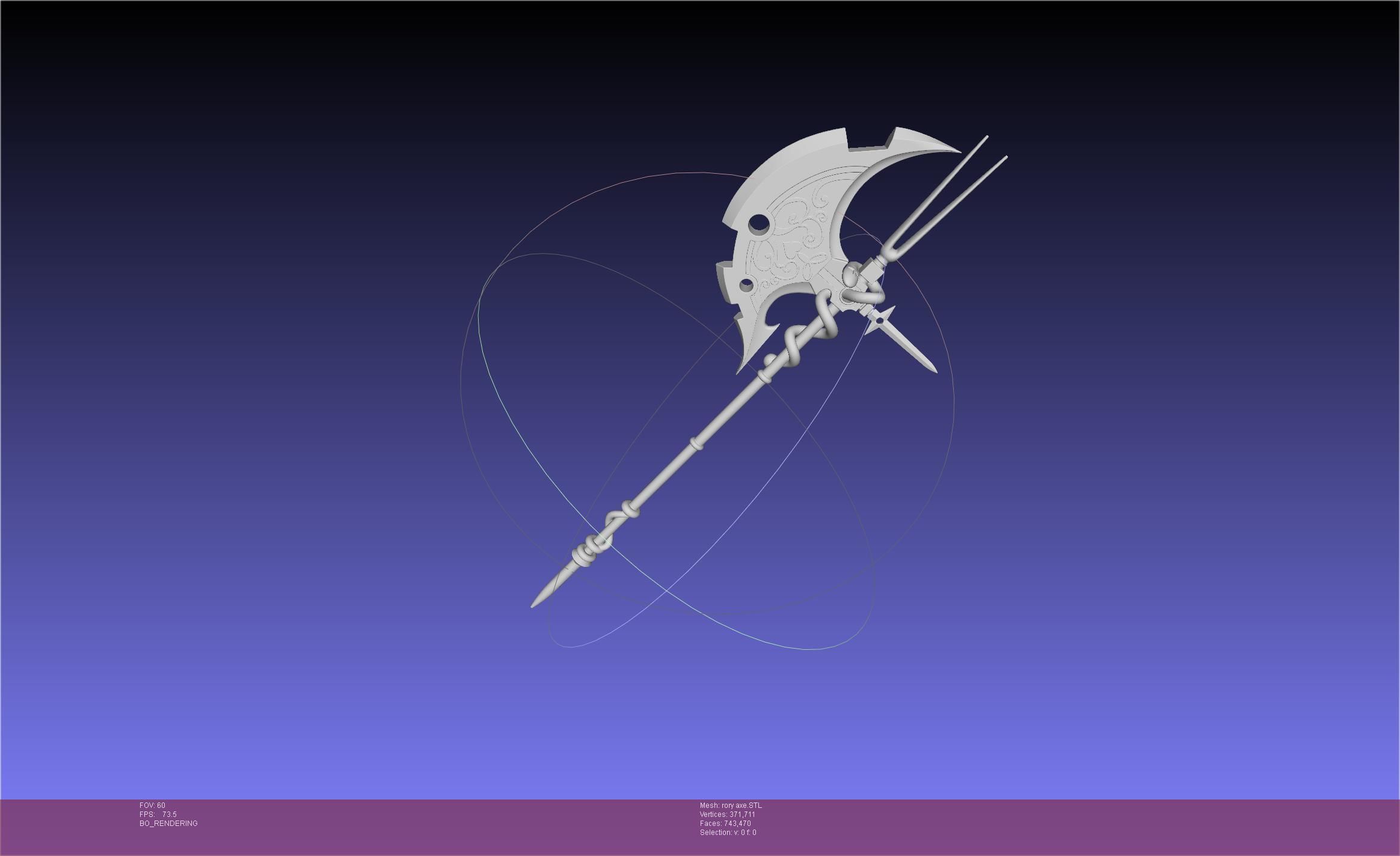Gate Rory Mercury Axe Printable Assembly 3D print model_10