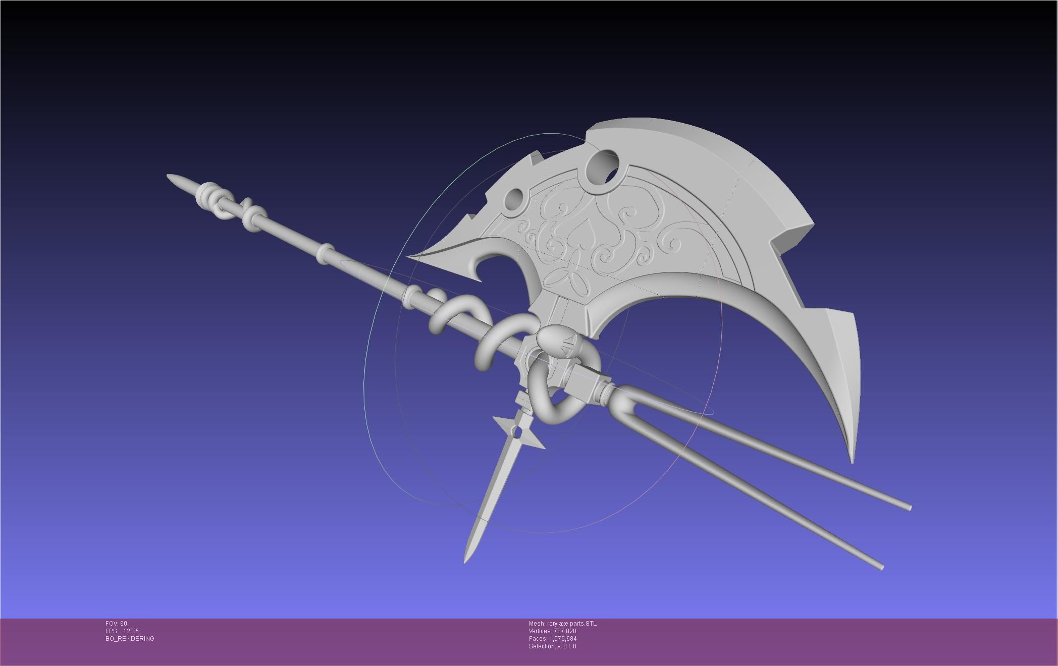 Gate Rory Mercury Axe Printable Assembly 3D print model_1