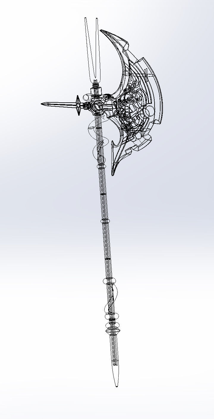 Gate Rory Mercury Axe Printable Assembly 3D print model_144