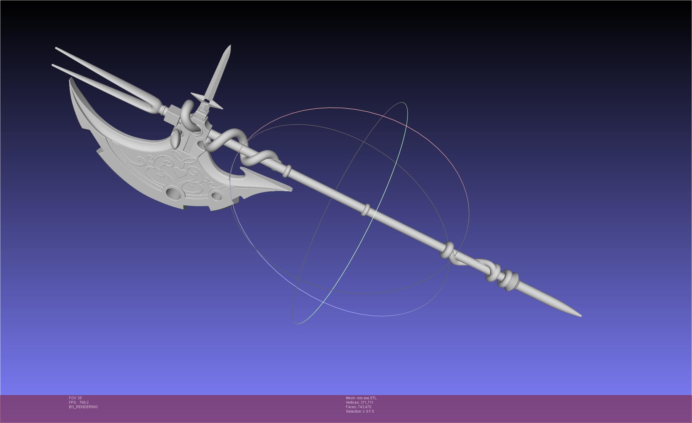 Gate Rory Mercury Axe Printable Assembly 3D print model_111