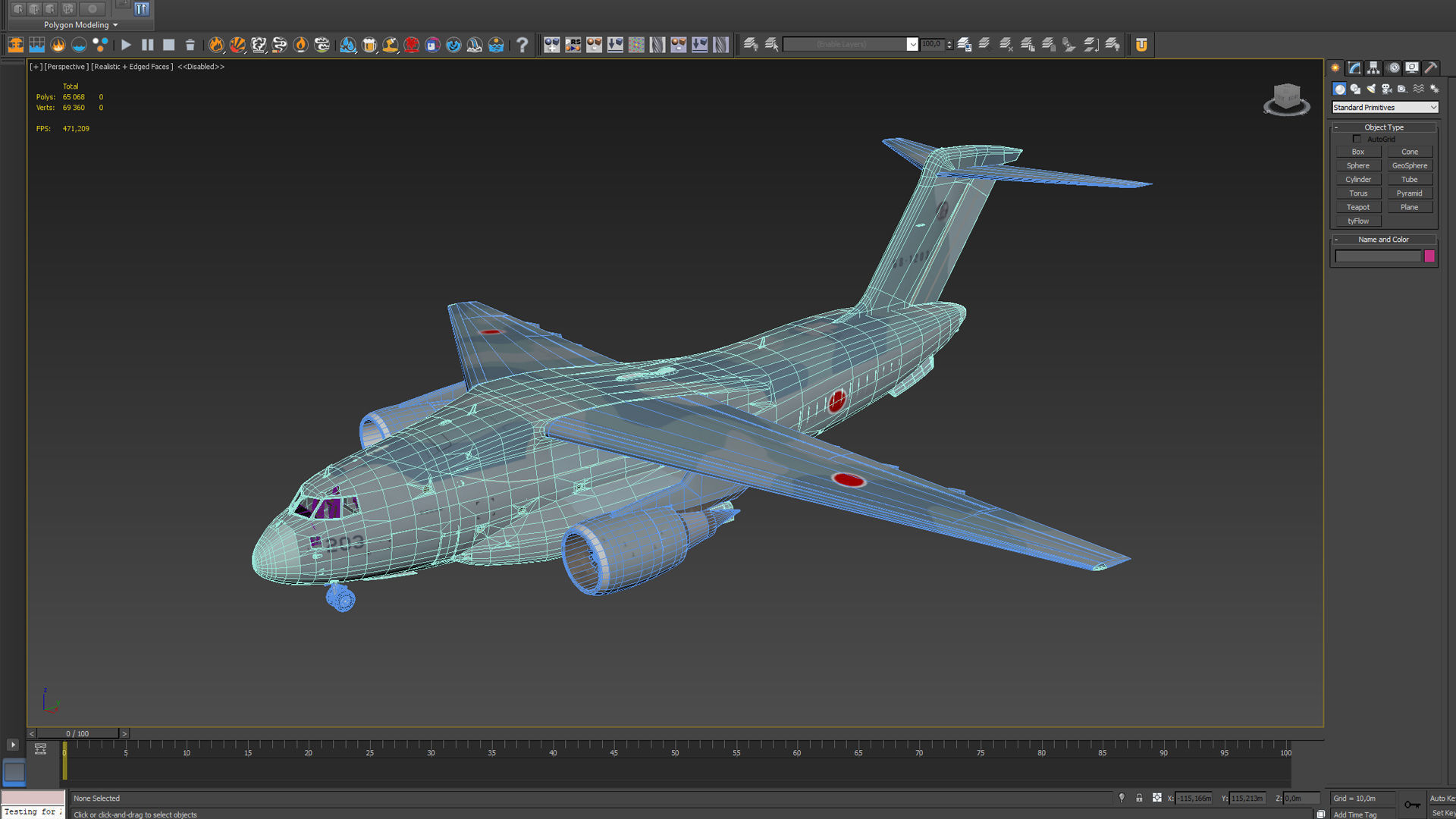 Kawasaki C-2 Low-poly 3D model_12