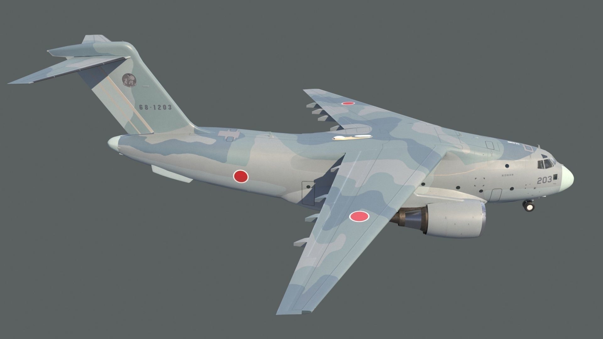 Kawasaki C-2 Low-poly 3D model_1