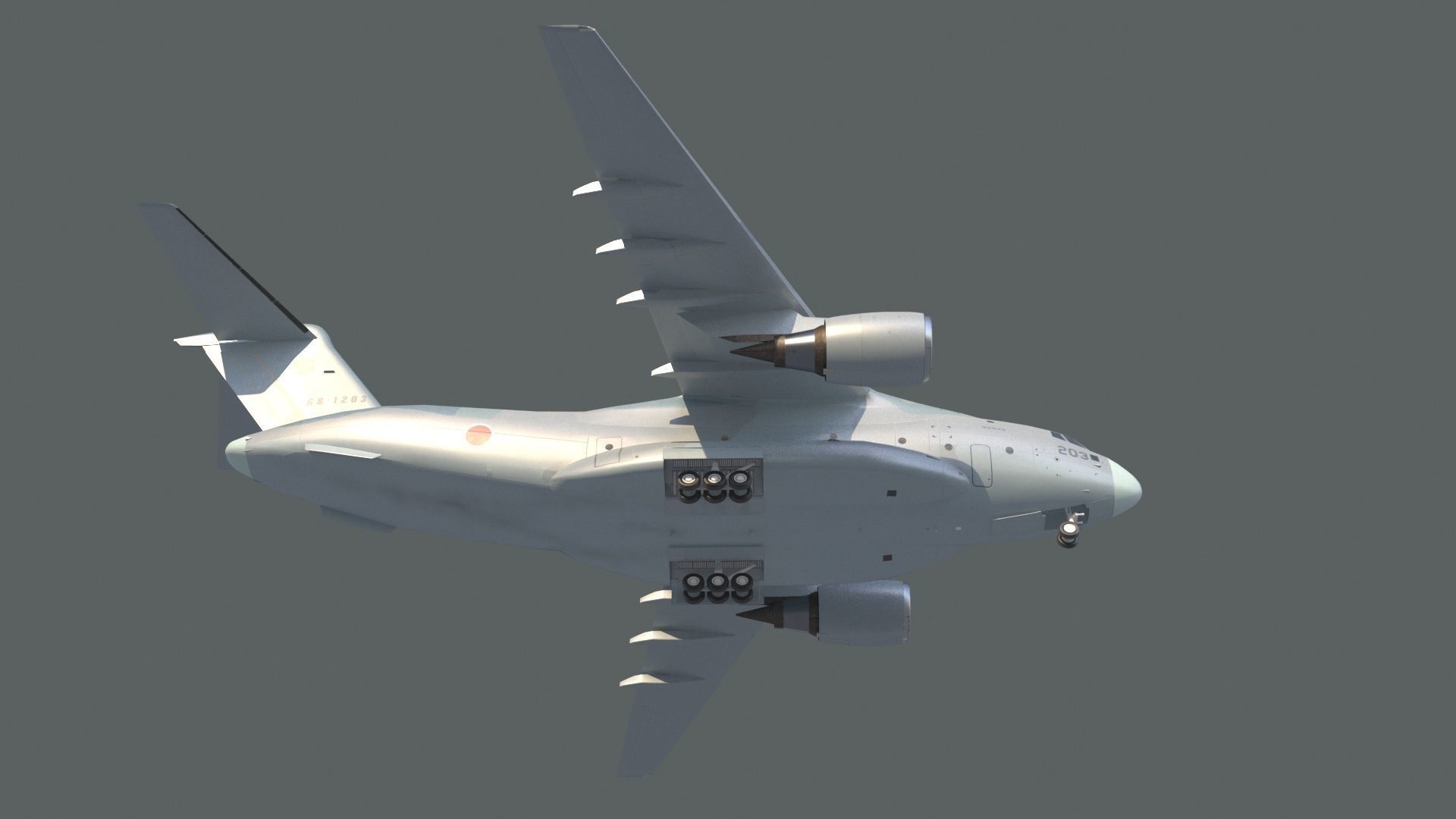 Kawasaki C-2 Low-poly 3D model_8