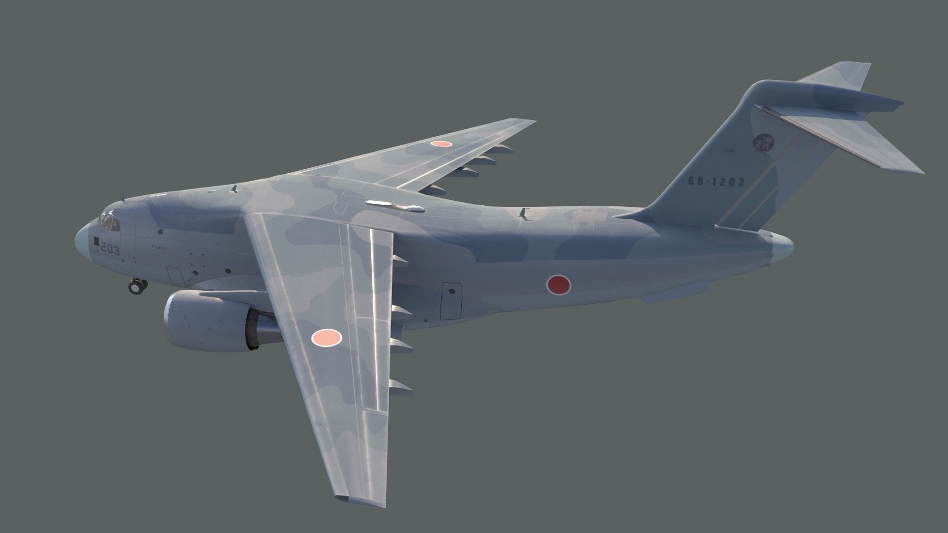 Kawasaki C-2 Low-poly 3D model_9