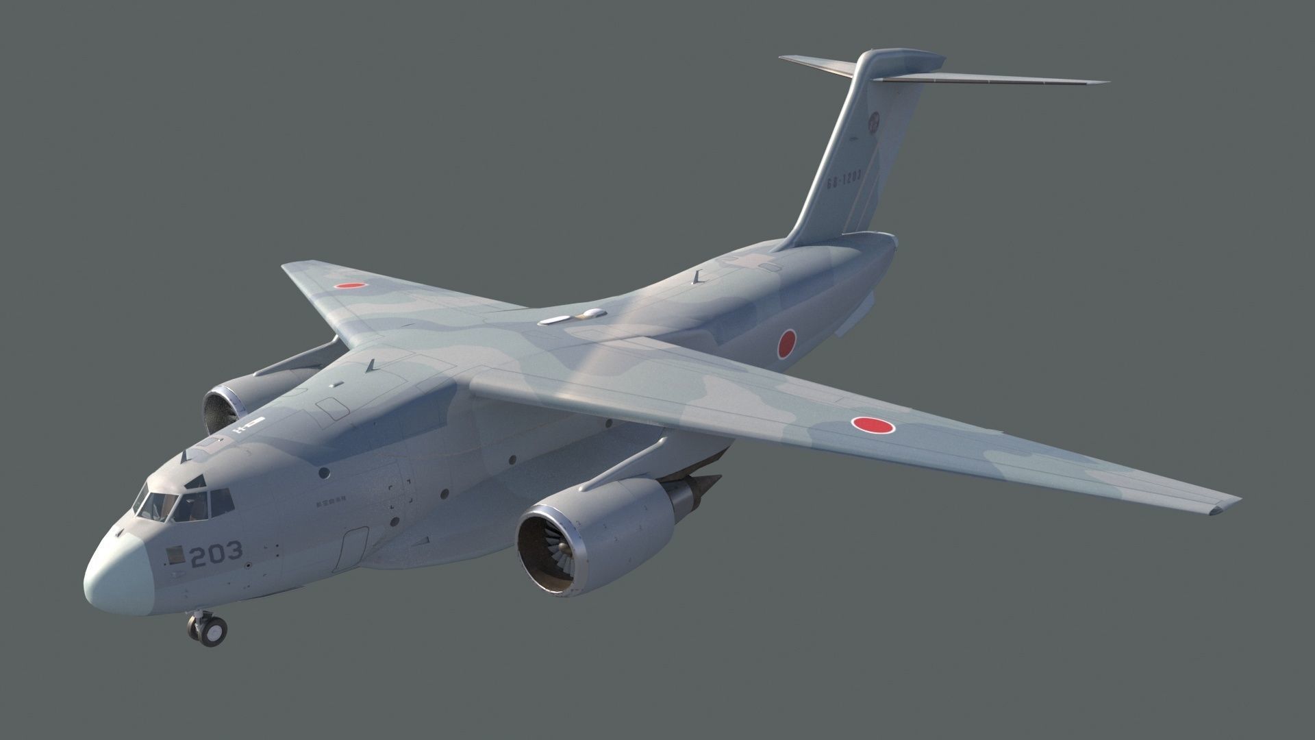 Kawasaki C-2 Low-poly 3D model_4