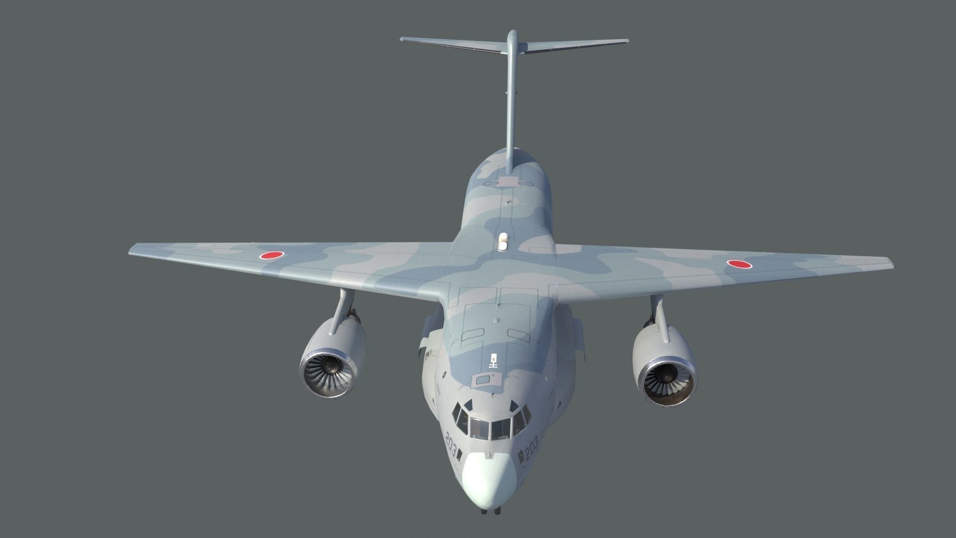 Kawasaki C-2 Low-poly 3D model_3