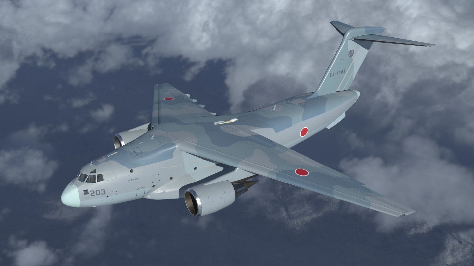 Kawasaki C-2 Low-poly 3D model_16