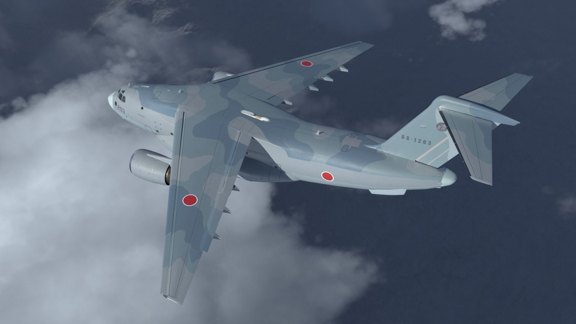 Kawasaki C-2 Low-poly 3D model_17