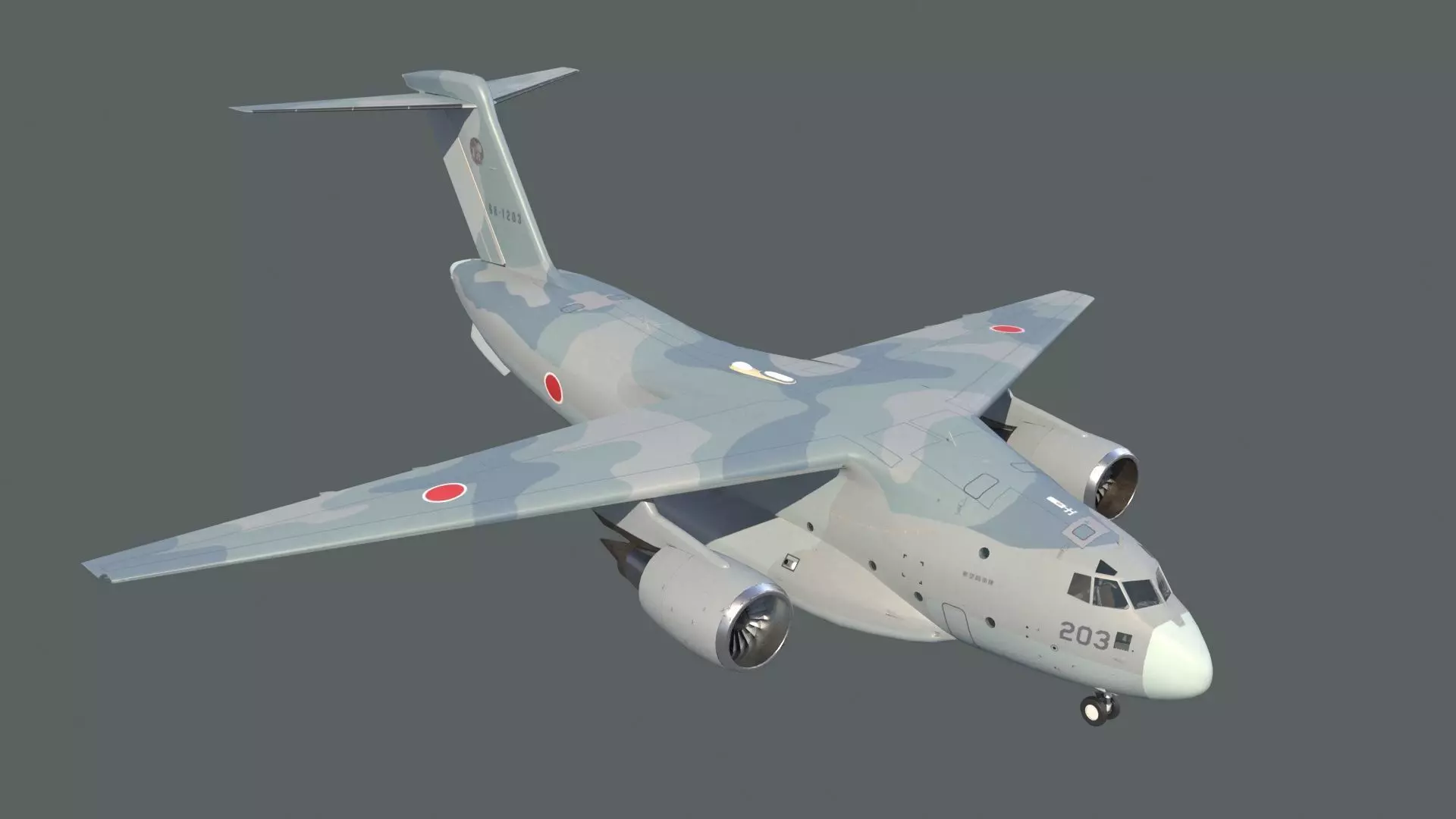 Kawasaki C-2 Low-poly 3D model_0