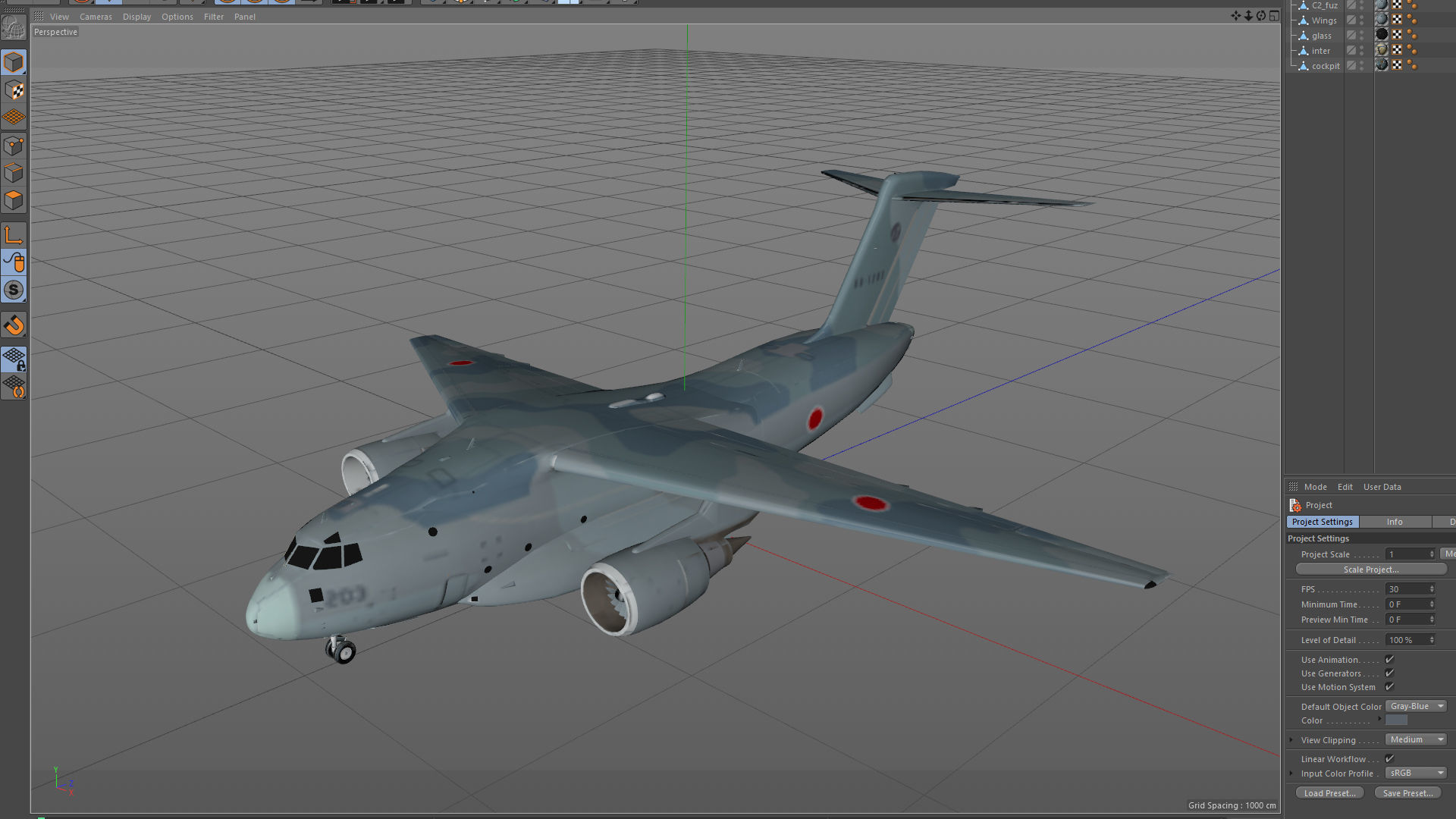 Kawasaki C-2 Low-poly 3D model_11