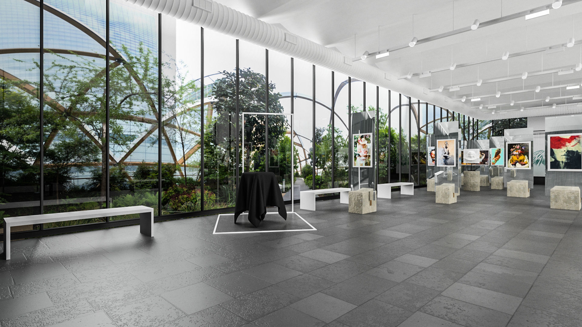  Art Gallery Contemporary 3D Low-poly 3D model_3