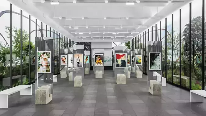  Art Gallery Contemporary 3D