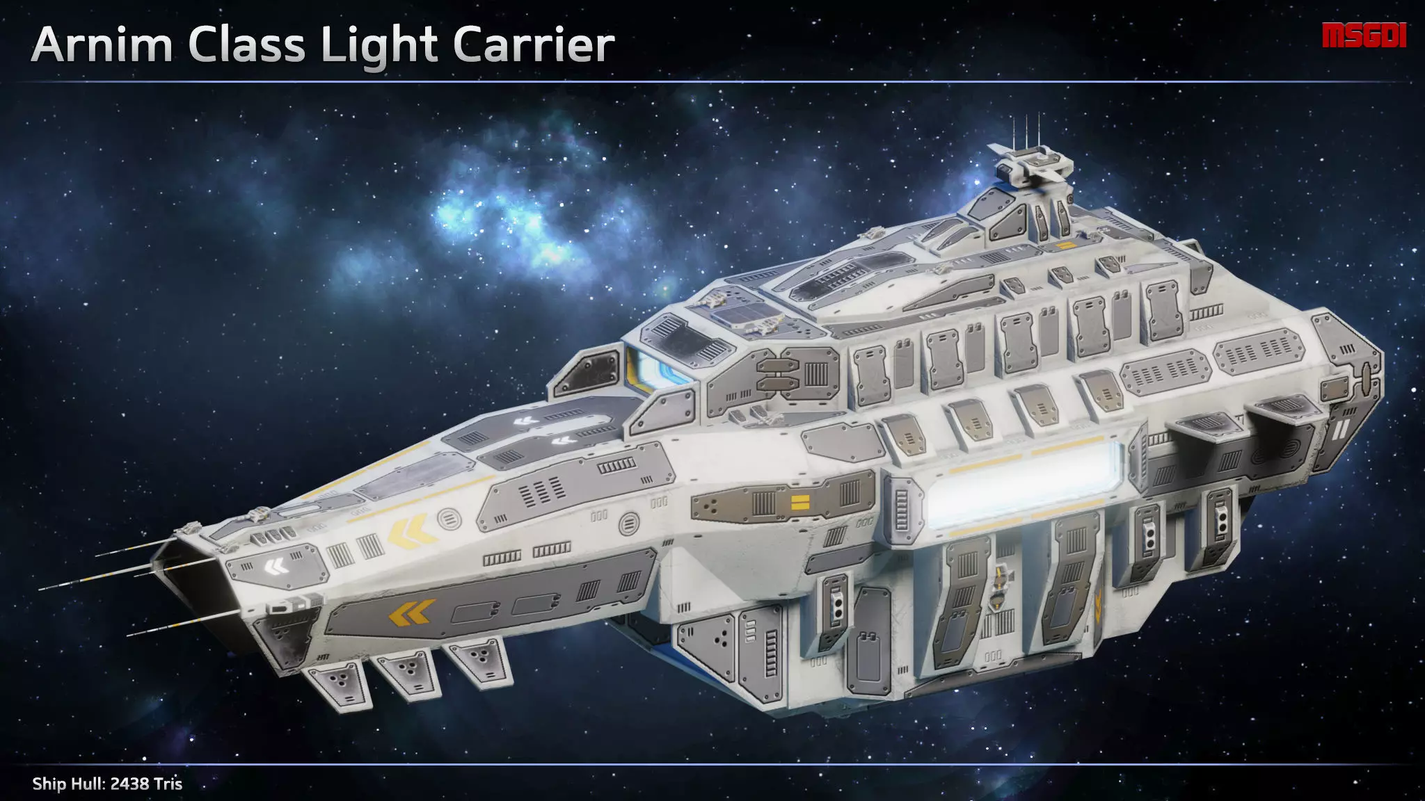 Spaceship Arnim Light Carrier Low-poly 3D model_0