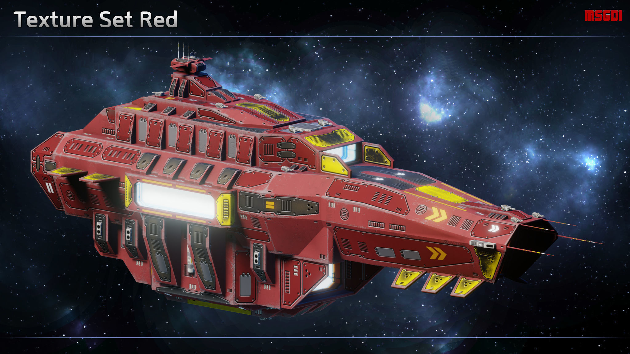 Spaceship Arnim Light Carrier Low-poly 3D model_8