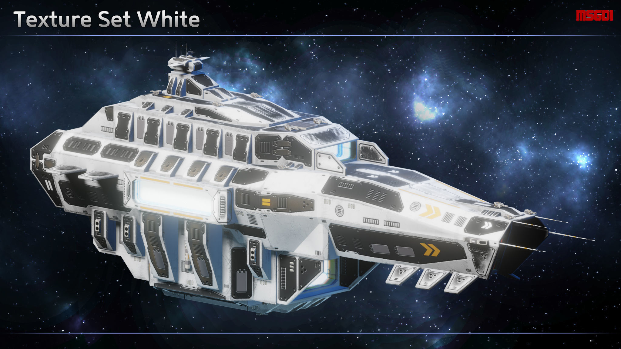 Spaceship Arnim Light Carrier Low-poly 3D model_9