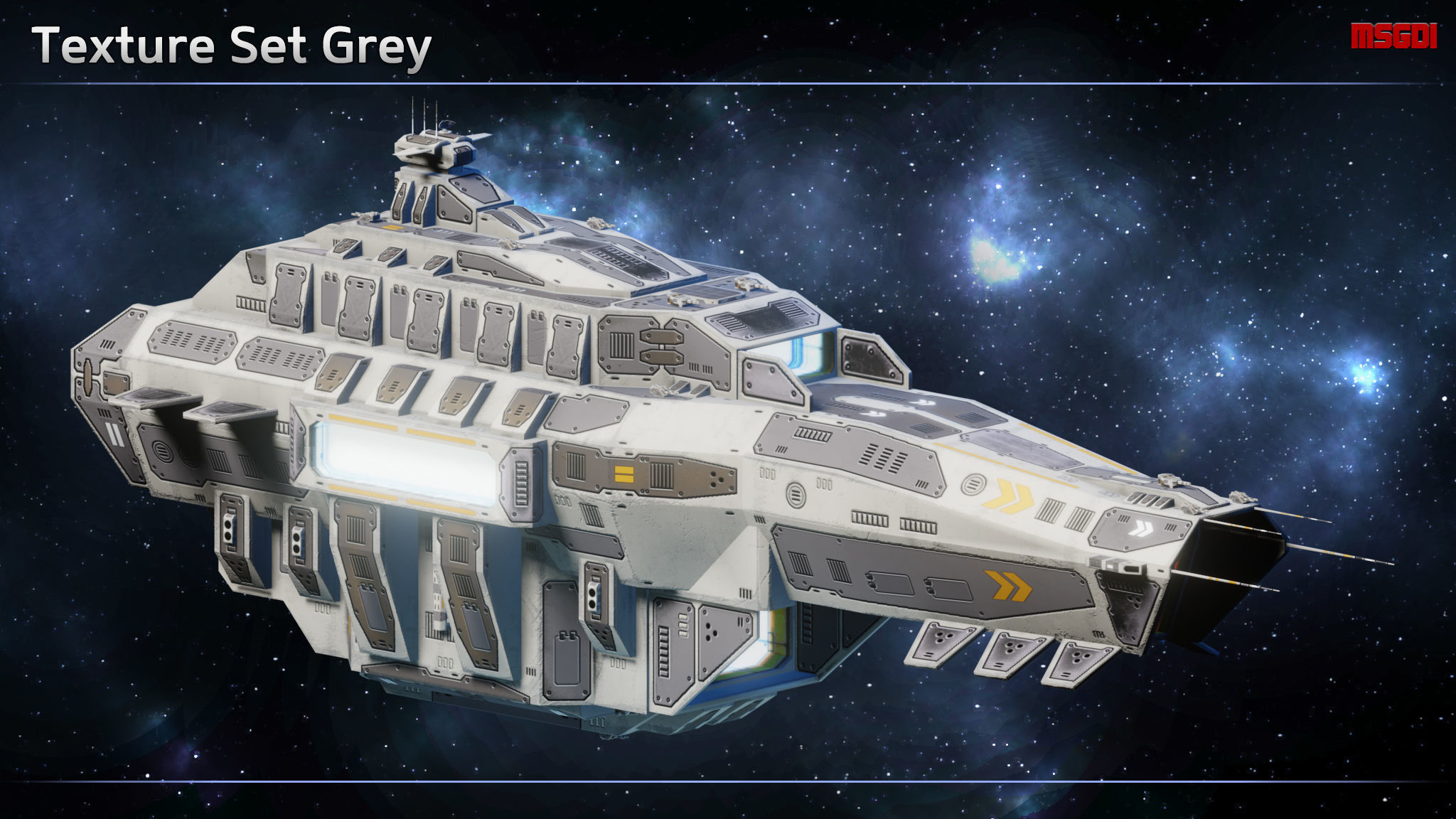 Spaceship Arnim Light Carrier Low-poly 3D model_7