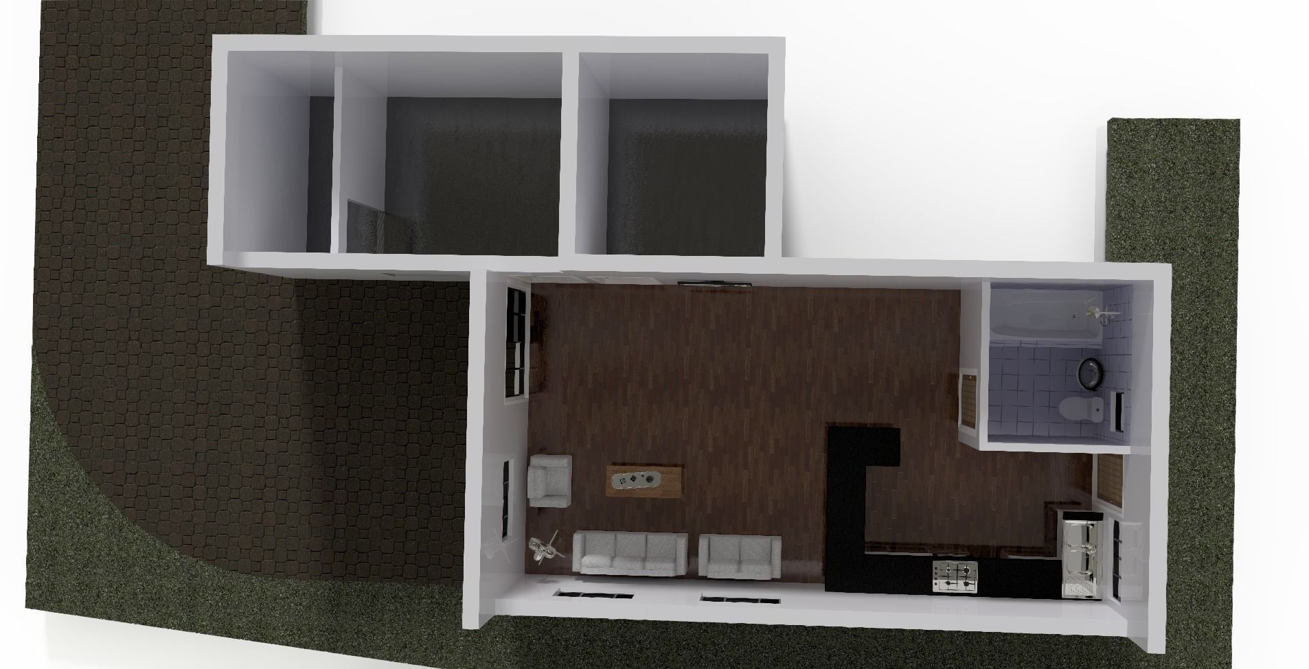 Flat Building 3D model_2