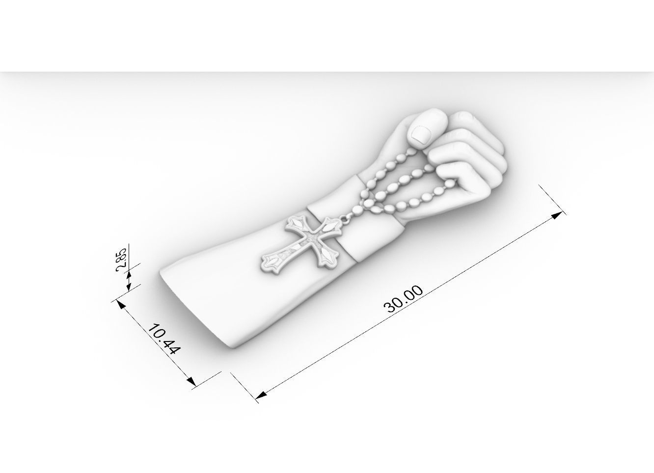 hand cross tattoo Bas-relief CNC  3D print model_3