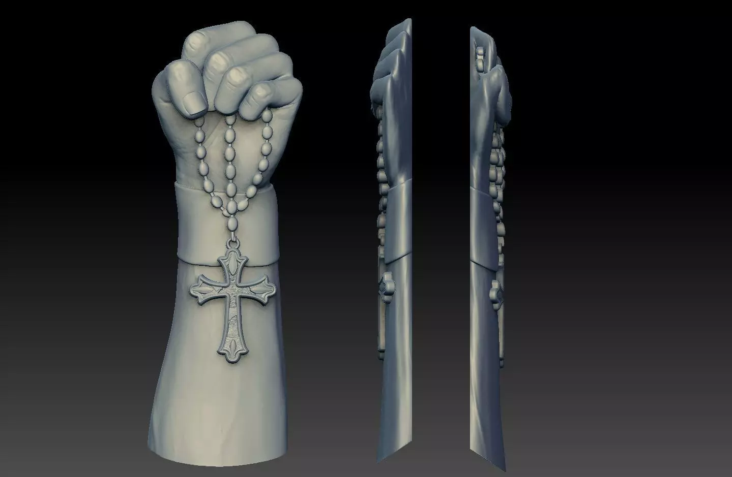 hand cross tattoo Bas-relief CNC  3D print model_0