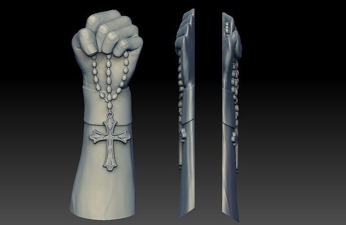 hand cross tattoo Bas-relief CNC  3D print model