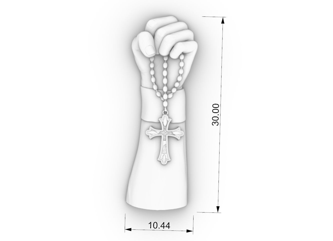 hand cross tattoo Bas-relief CNC  3D print model_4