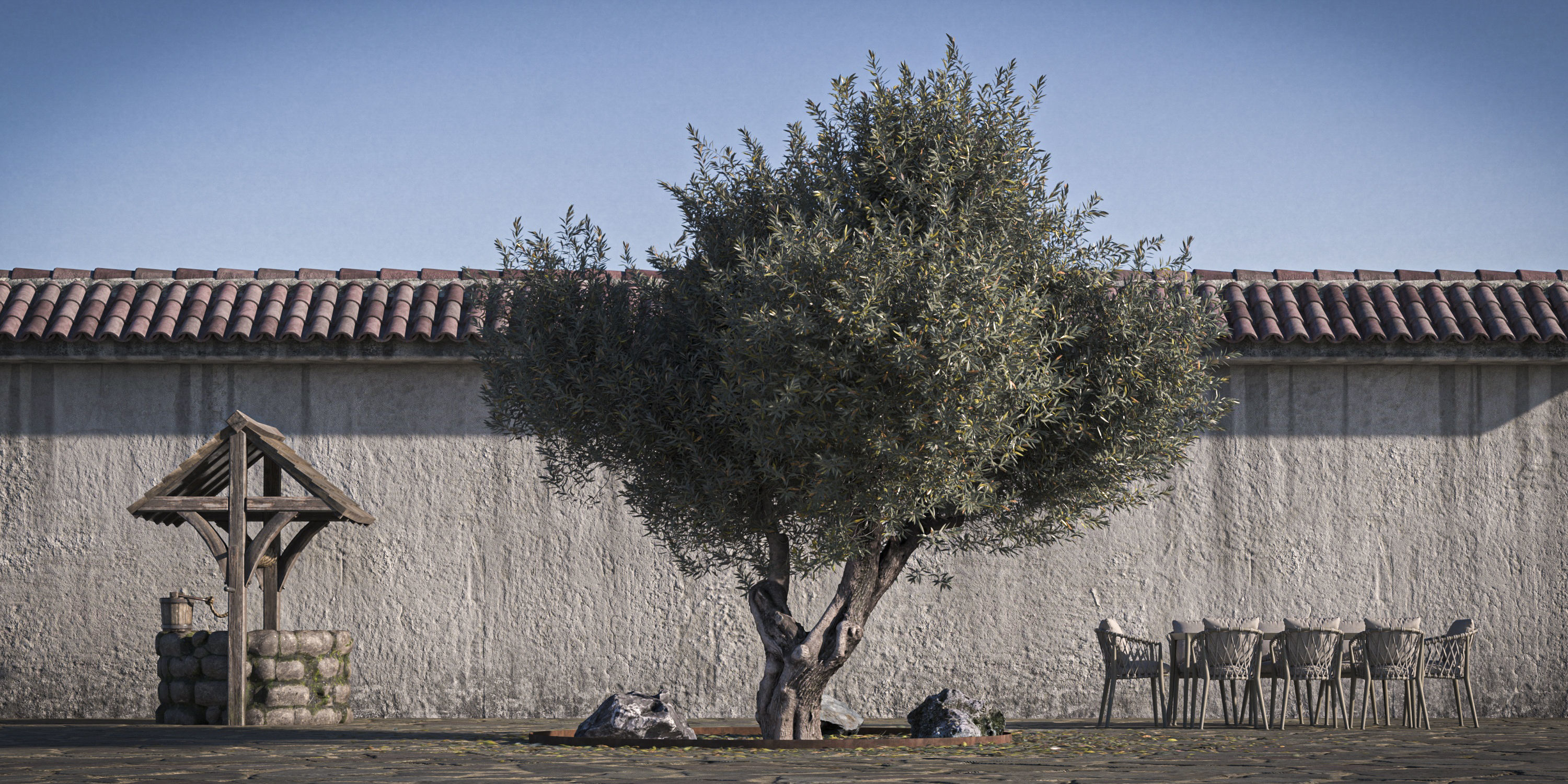 5 x Olive Tree Pack 02 3D Model Collection_12