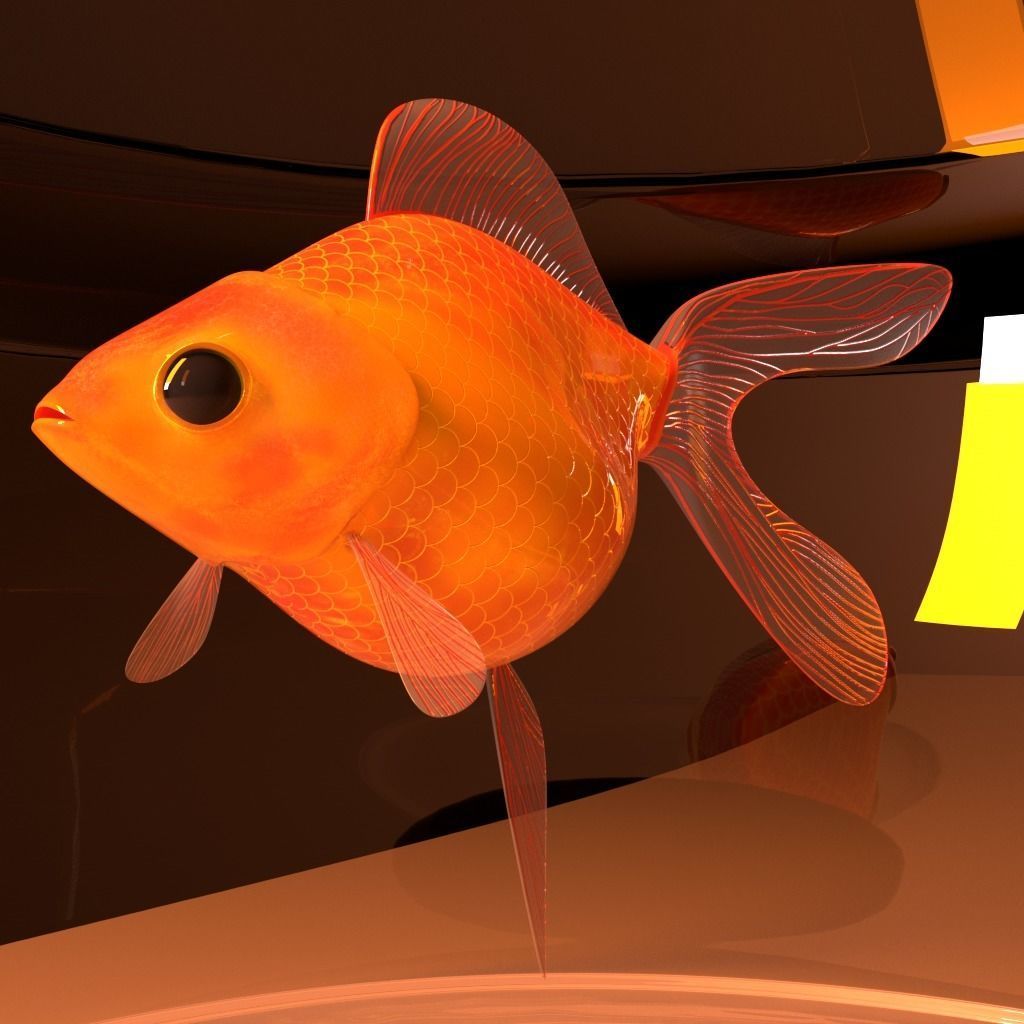 fish in pot Low-poly 3D model_9