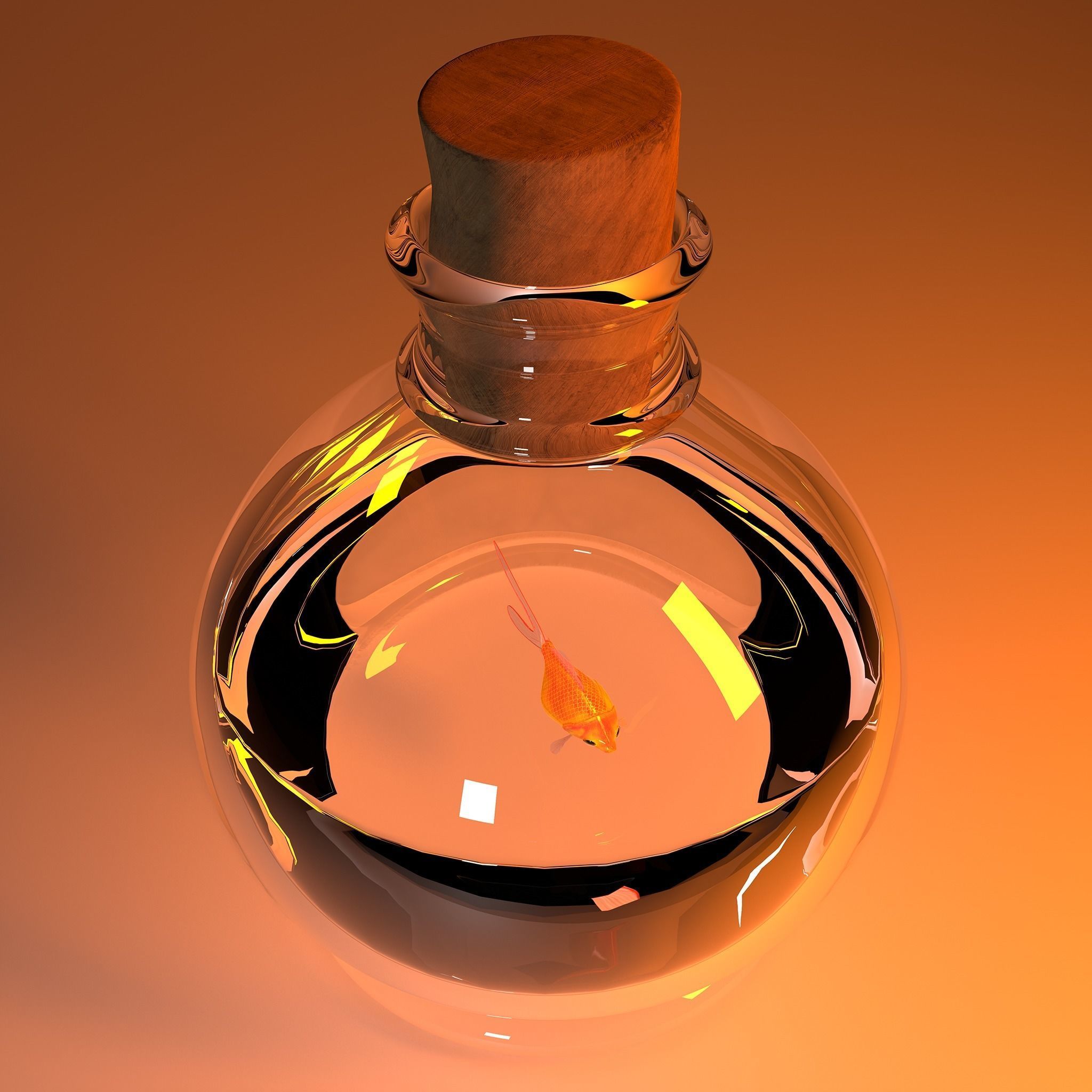 fish in pot Low-poly 3D model_13