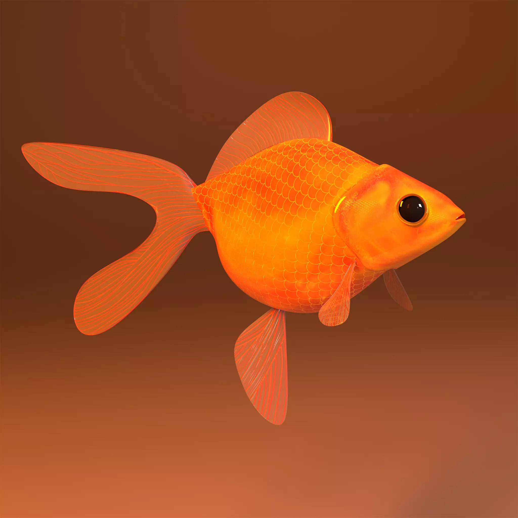 fish in pot Low-poly 3D model_0