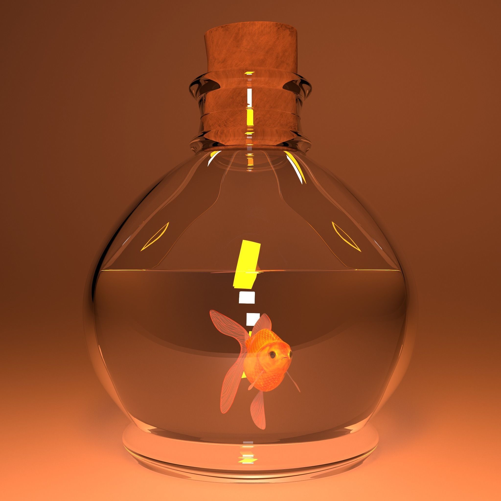 fish in pot Low-poly 3D model_5