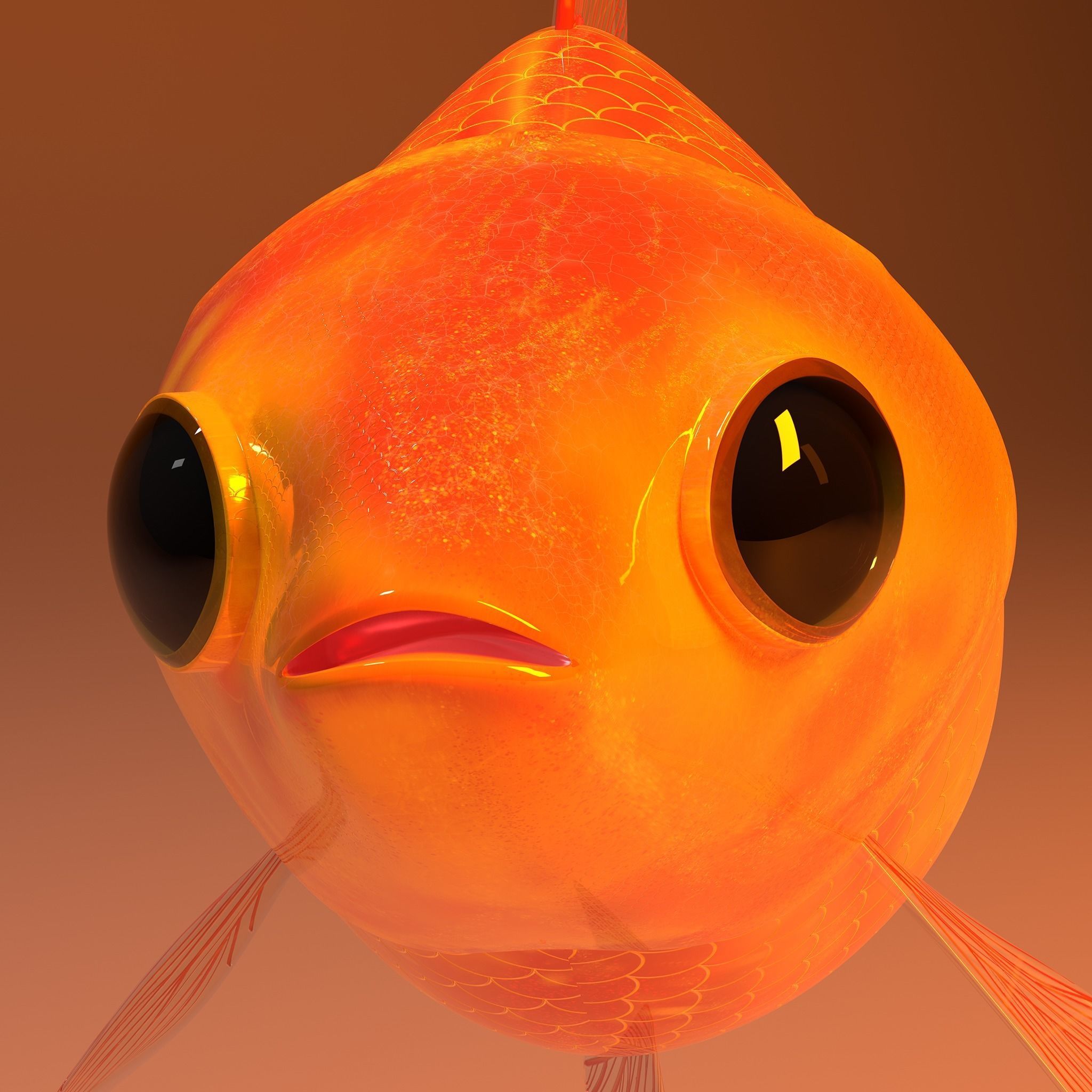 fish in pot Low-poly 3D model_4