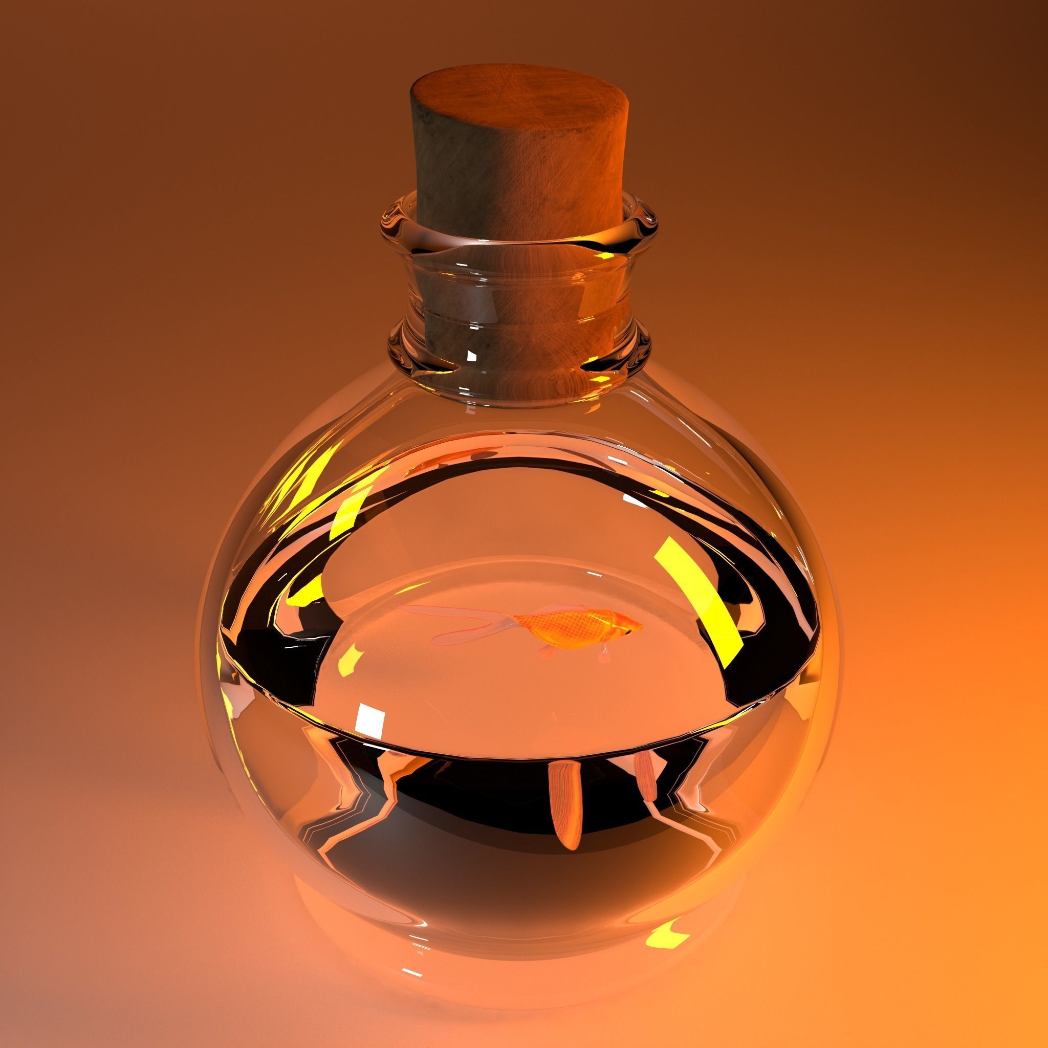 fish in pot Low-poly 3D model_15