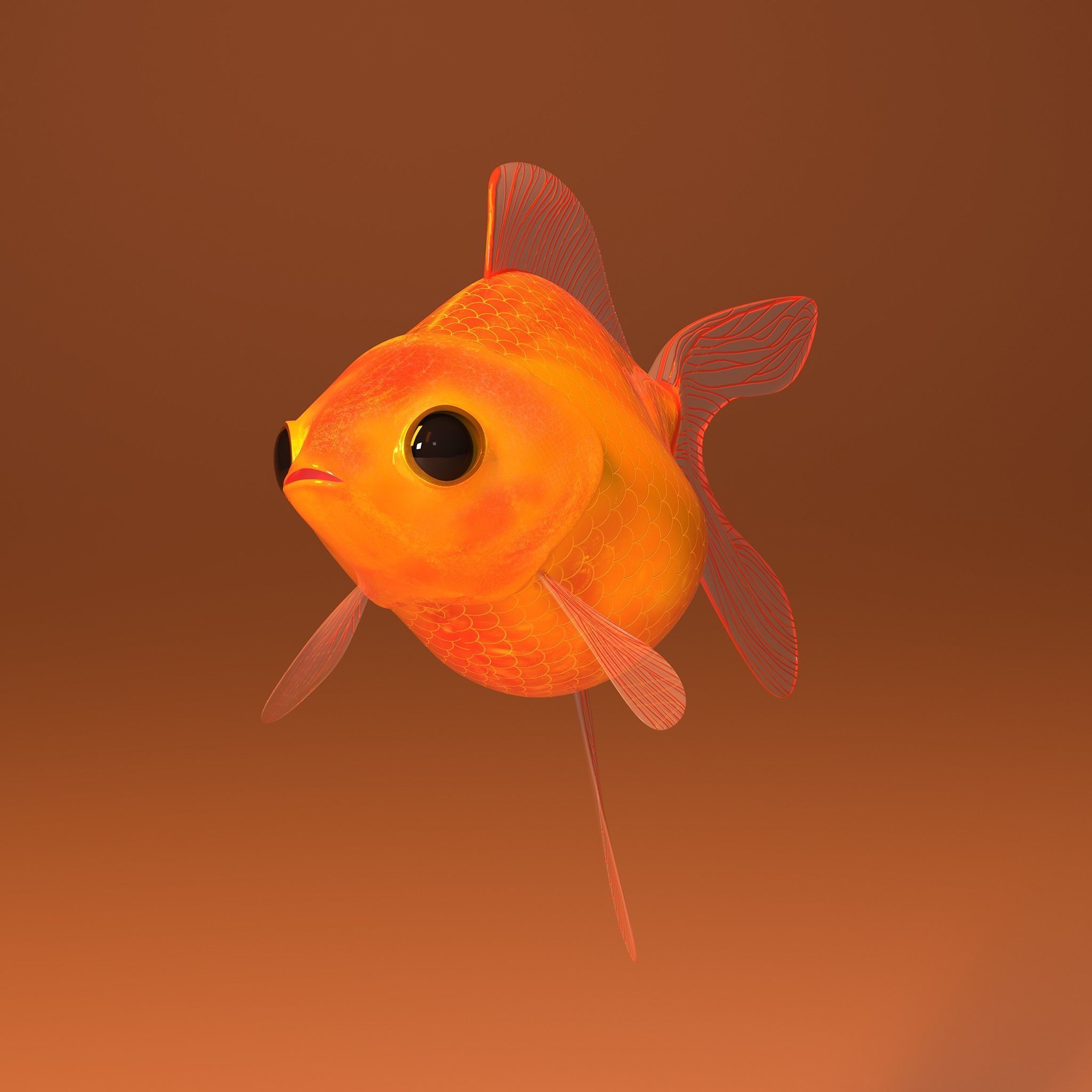 fish in pot Low-poly 3D model_3