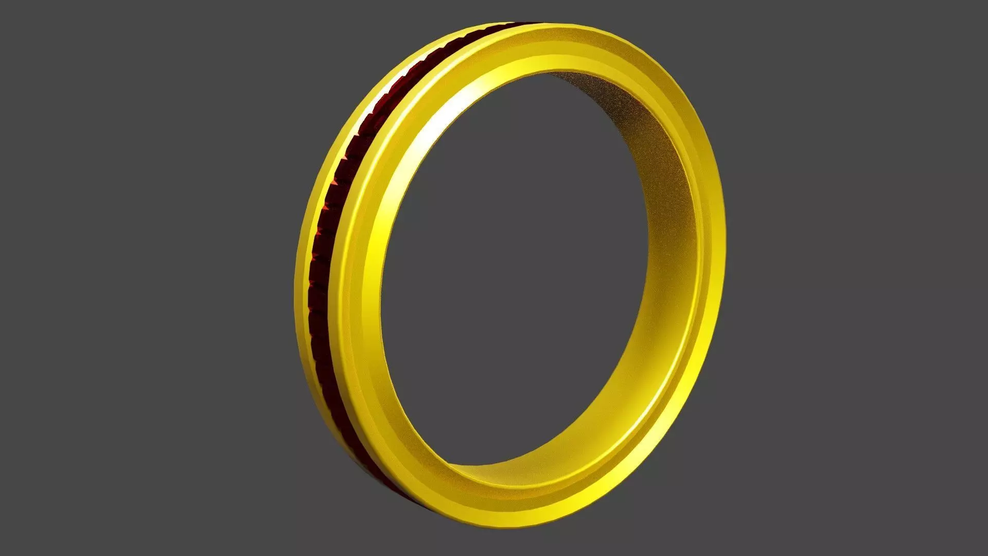 Metallic Crystal Ring Low-poly 3D model_0