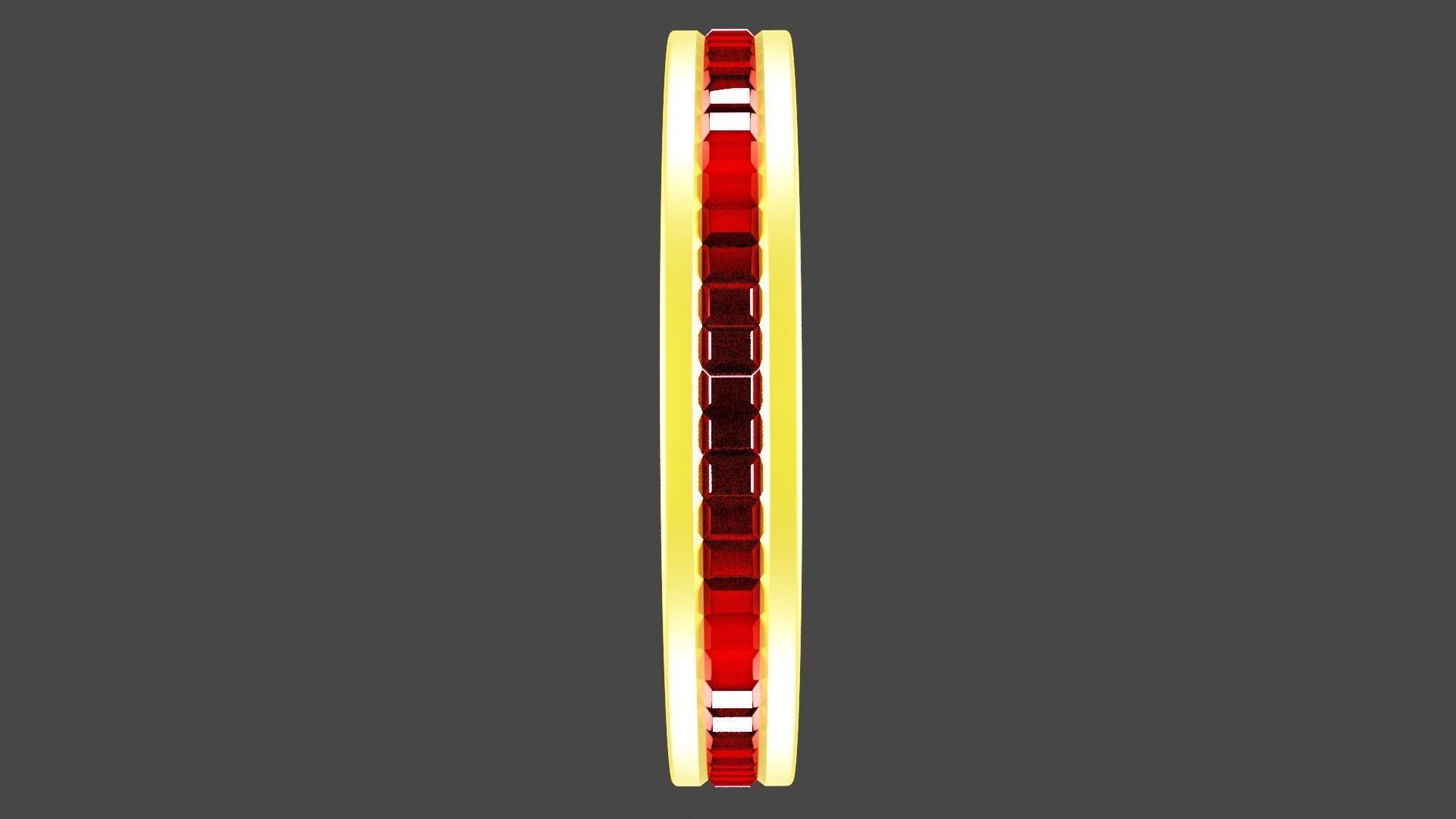 Metallic Crystal Ring Low-poly 3D model_3