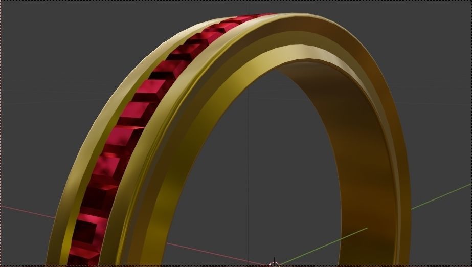 Metallic Crystal Ring Low-poly 3D model_9