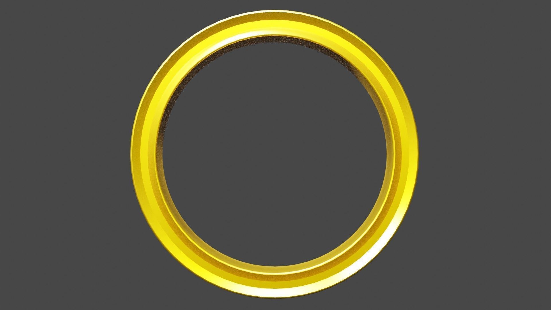 Metallic Crystal Ring Low-poly 3D model_2