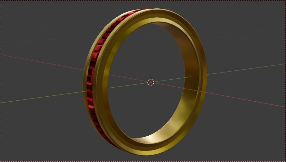 Metallic Crystal Ring Low-poly 3D model_6
